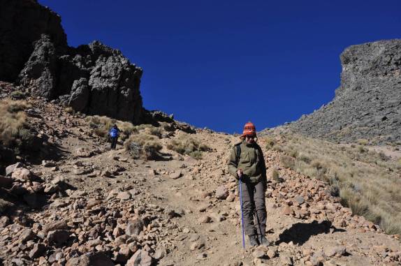 Descendo uma das encostas do Iztaccihuatl, perto de Amecameca, na região central do México